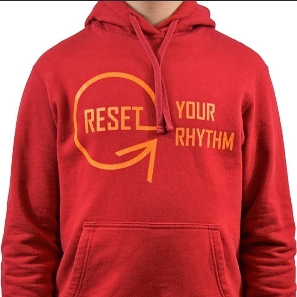 Men’s Hooded Sweatshirt ‘Reset Your Rhythm’ XL